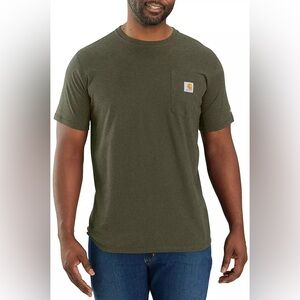 NWT Carhartt Cotton Olive Green Short Sleeve Tee - Loose Fit Casual Work Wear